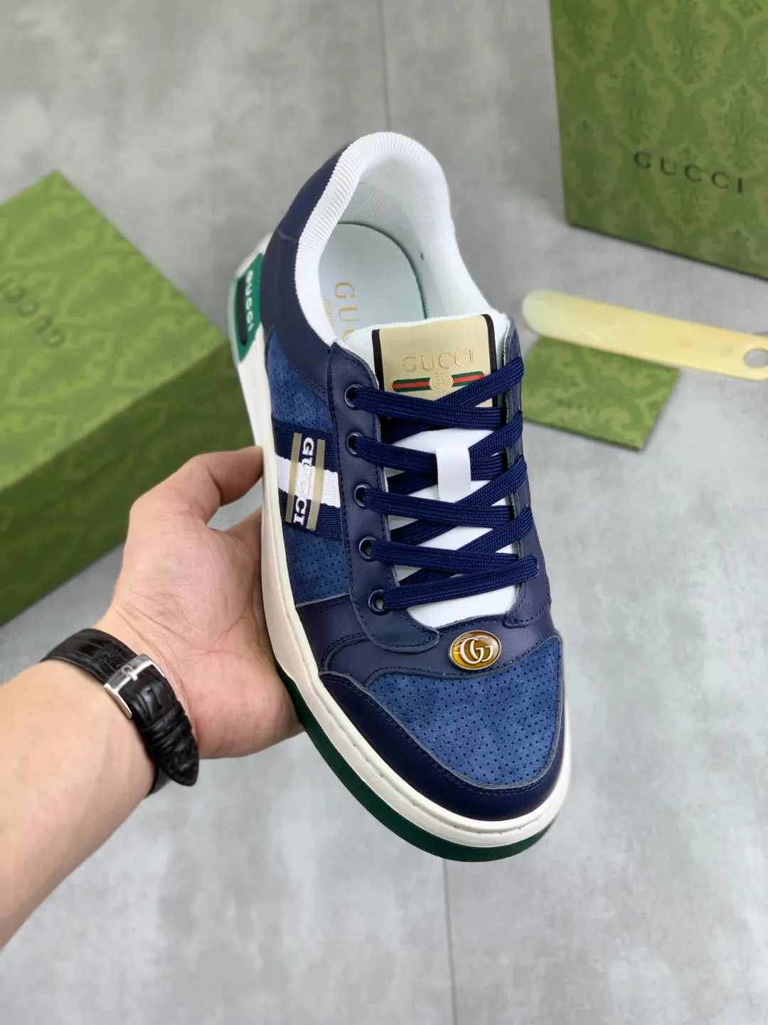 Men's shoes 💰P420💰 [New model] (GUCCI) official website's latest 🎁🎁casual and fashionable men's shoes 👟, hot style 💥 style is simple and elegant, exclusive for trendy men. Unique official website's latest brand double G elements 👑Original Gucci decoration, fashionable and generous, the fabric is original frosted calfskin ✅Fully imported first-layer pigskin lining, the official website specifies wear-resistant, lightweight original rubber casual outsole, the classic model is taken in kind at the counter🎬38-44 (45 46 customized) 3️⃣ colors available